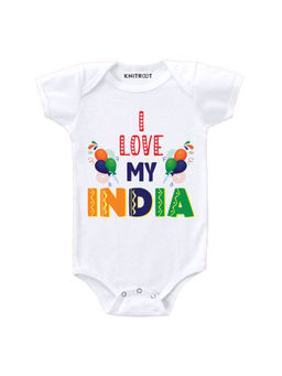 KNITROOT - India Balloons Printed White Onesie