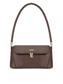 KLEIO - Structured PU Leather Short Handle Handbag For Women (HO9020KL-BR)(BROWN)