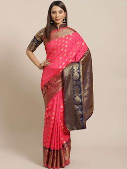 Sareemall - PInk Handloom Saree Unstitched Blouse