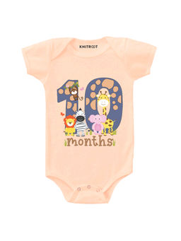 KNITROOT - Peach 10 Month Print Onesie