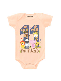 KNITROOT - Peach 11 Month Print Onesie