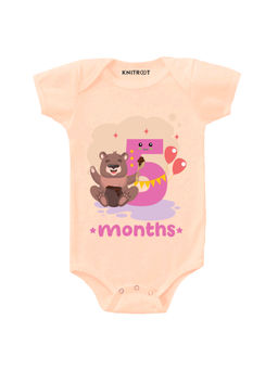 KNITROOT - Peach 5 Month Print Onesie