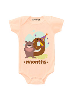 KNITROOT - Peach 9 Month Print Onesie