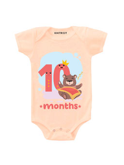KNITROOT - Peach 10 Month Print Onesie