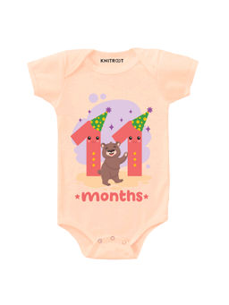KNITROOT - Peach 11 Month Print Onesie