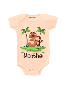 KNITROOT - Peach 3 Month Print Onesie