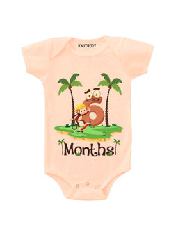 KNITROOT - Peach 6 Month Print Onesie