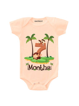 KNITROOT - Peach 7 Month Print Onesie