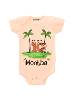KNITROOT - Peach 10 Month Print Onesie