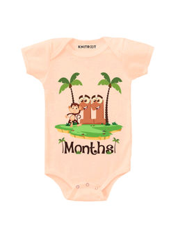 KNITROOT - Peach 11 Month Print Onesie