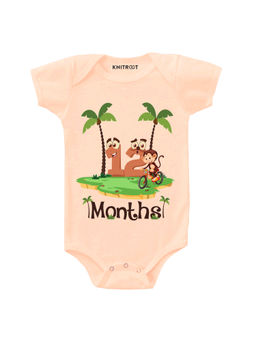 KNITROOT - Peach 12 Month Print Onesie