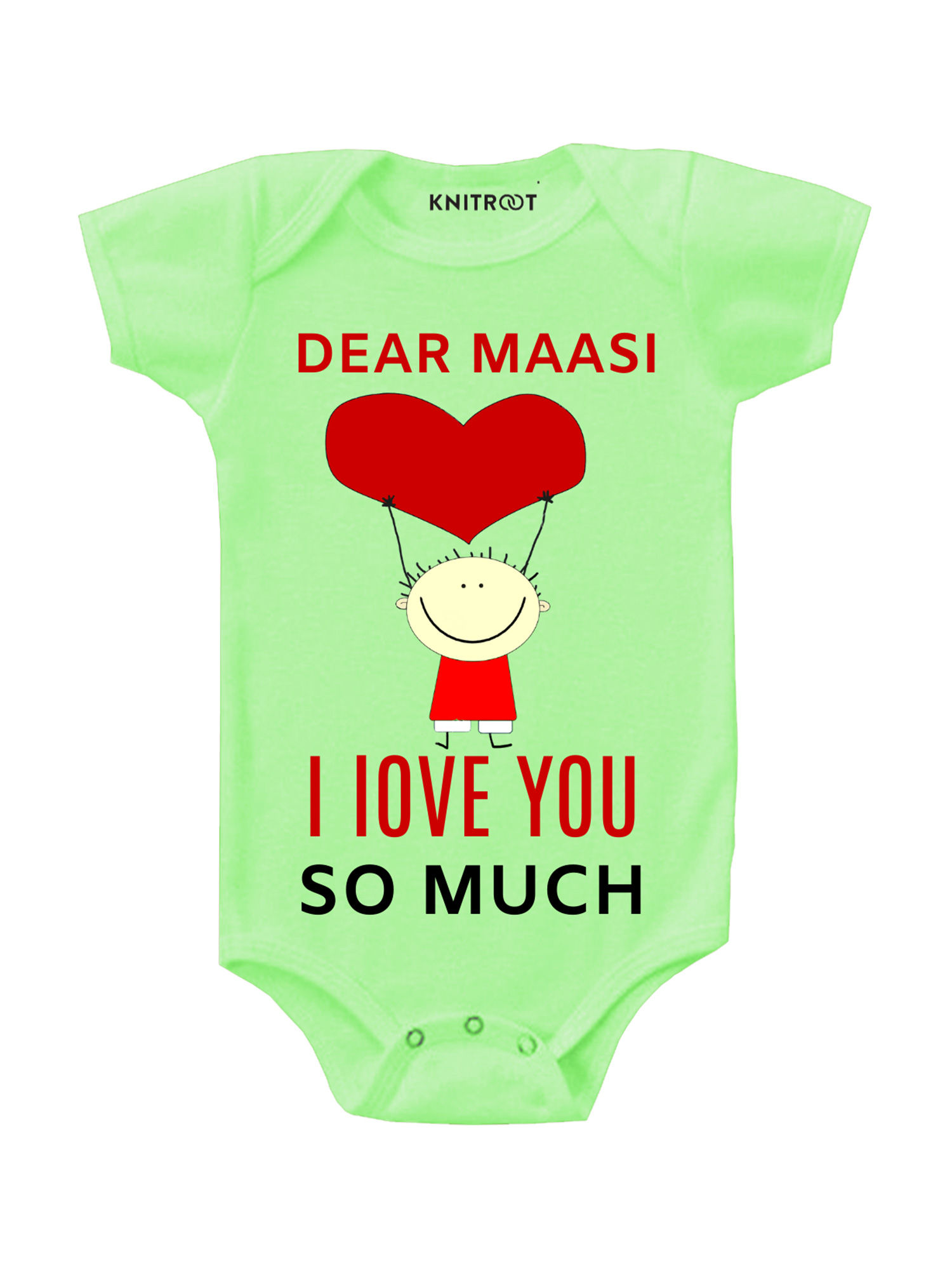 Knitroot Bodysuits Rompers Buy Knitroot Green Love You So Much Onesie Online Nykaa Fashion