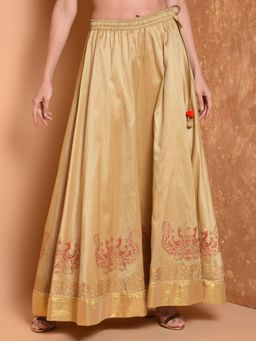 Kaanchie Nanggia - Beige Printed Skirt (Free Size)