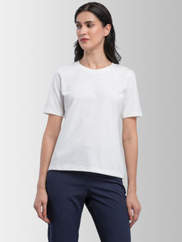 FABLE STREET - White Solid T-Shirt