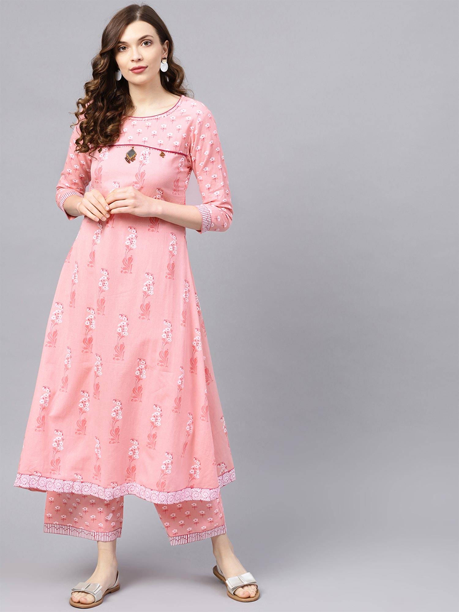 Buy Ishin Women Cotton Pink Printed 