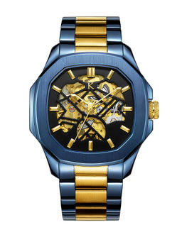 KREDO - Men OTUS² Blue Gold Automatic Skeleton Analogue Watch-KW096