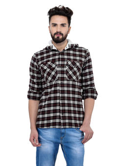 Owncraft - Brown Check Hooded Shirt
