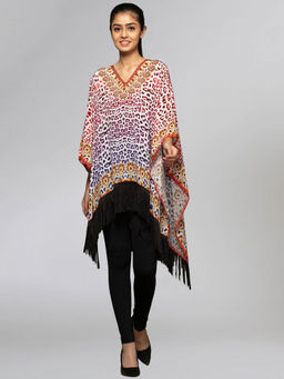 First Resort by Ramola Bachchan - Burnt Orange And Brown Animal Print Kaftan Tunic