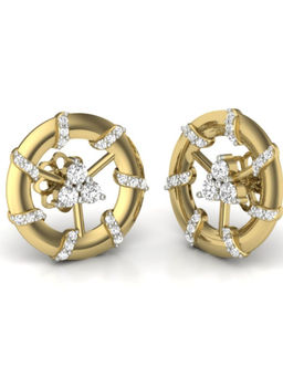 KuberBox - 14K Circle of Hope Stud Earrings for Women Girls