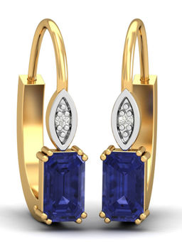 KuberBox - 14K Meridian Tanzanite Hoops for Women Girls