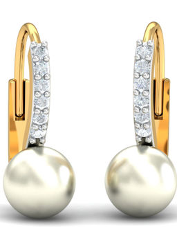 KuberBox - 14K Ambit Pearl Hoop Earrings for Women Girls