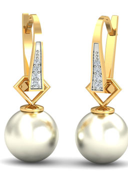 KuberBox - 14K Detachable Pearl Hoop Earrings for Women Girls