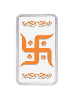 Kundan - 20g Silver Colour Bar (999.9) Swastik