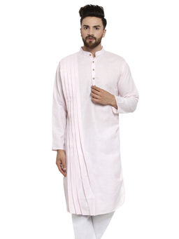 Treemoda - Designer Pink Linen Kurta For Men