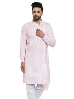 Treemoda - Designer Pink Linen Kurta For Men