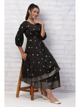 Rangriti - Black Viscose Kalidar Dress