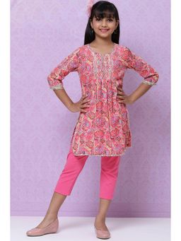 Biba - Pink Cotton Tunic And Capri (Set of 2)