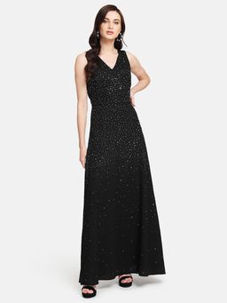 Kazo - Black Embellished Casual Dress