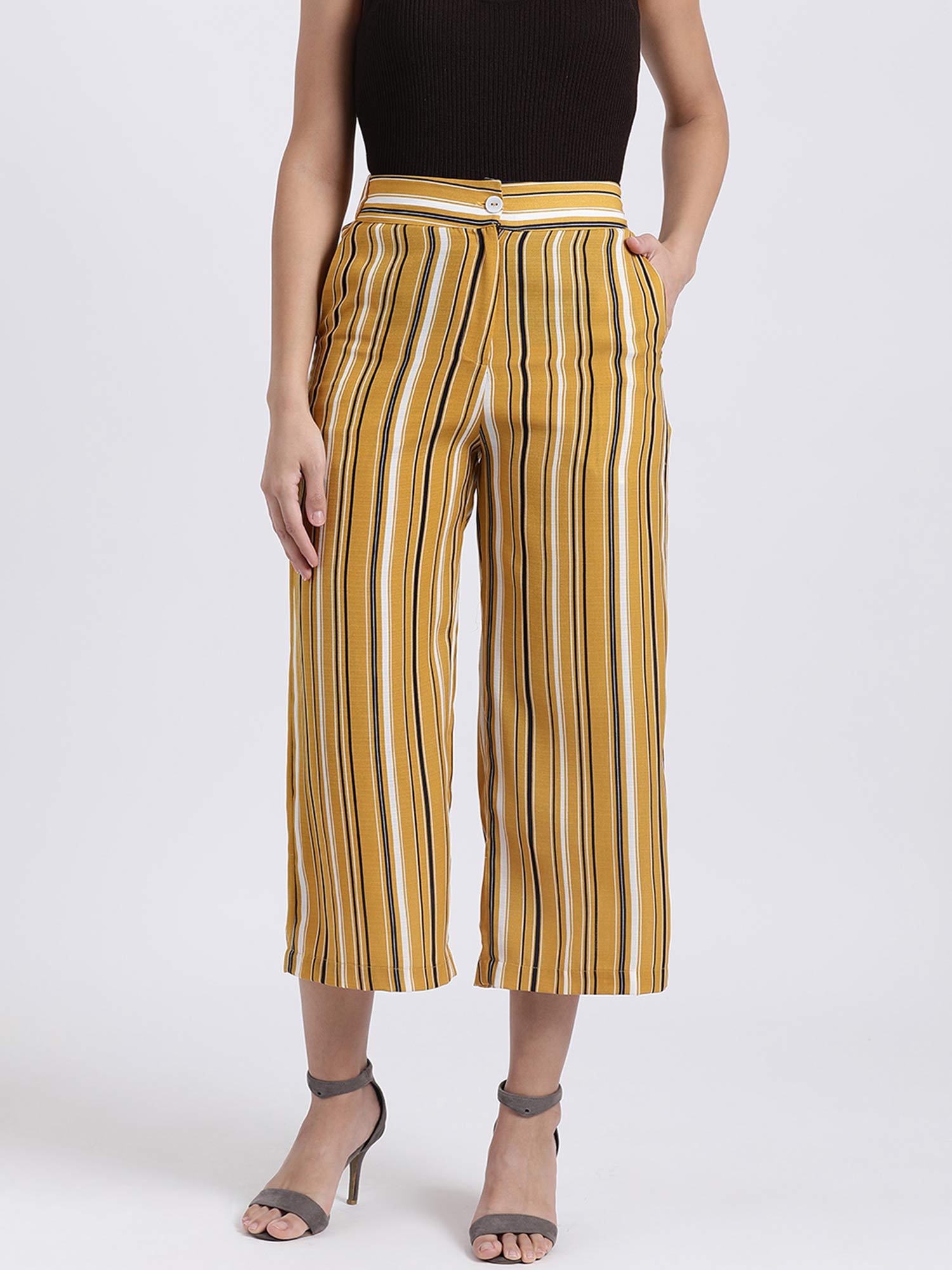 Zink London Yellow Stripes Trouser Pant 