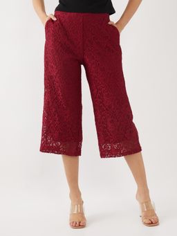 Zink London - Women Maroon Solid Culotte