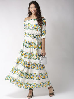 Sera - Off White Floral Maxi Dress