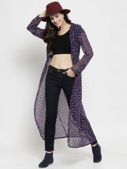 Sera - Navy Blue Printed Shrug