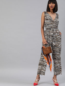 Sera - White Animal Print Jumpsuit