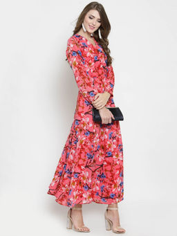 Sera - Coral Floral Maxi Dress