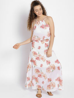 Sera - Off White Floral Maxi Dress