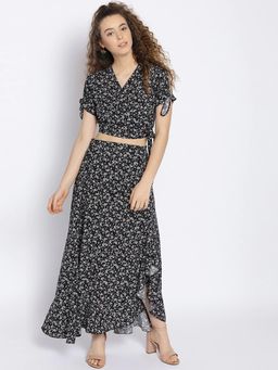 Sera - Black Floral Maxi Dress