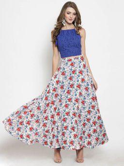 Sera - Off White Geometric Maxi Dress (Set of 2)