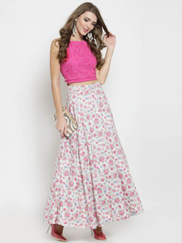 Sera - White Geometric Skirt (Set of 2)