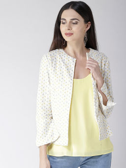 Sera - Off White Floral Blazer