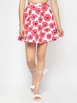 Sera - Pink Floral Mini Skirt