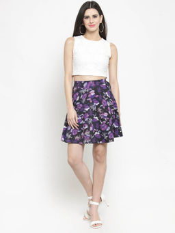 Sera - Purple Floral Mini Skirt (Set of 2)