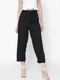Sera - Black Solid Trouser