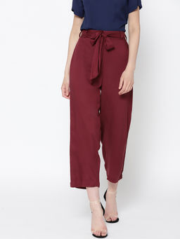 Sera - Maroon Solid Trouser