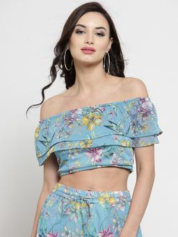 Sera - Blue Floral Top