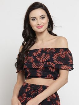 Sera - Navy Blue Floral Top