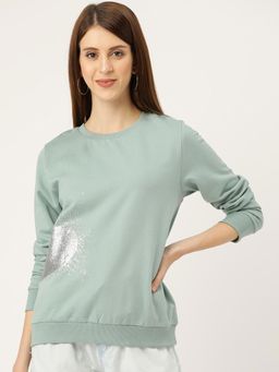 Sera - Navy Blue Printed Sweatshirt